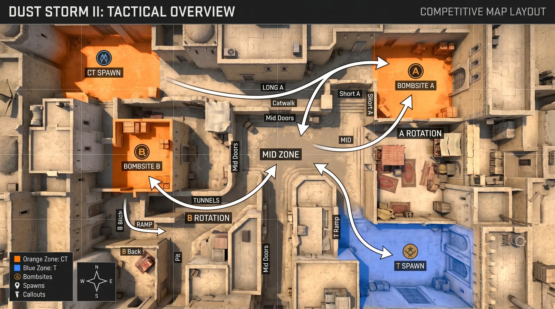 CS2 Maps 2026 Every Active Duty Callout Rotation And The Mid Control Maps Guide Cs2 Mirage Callouts Map