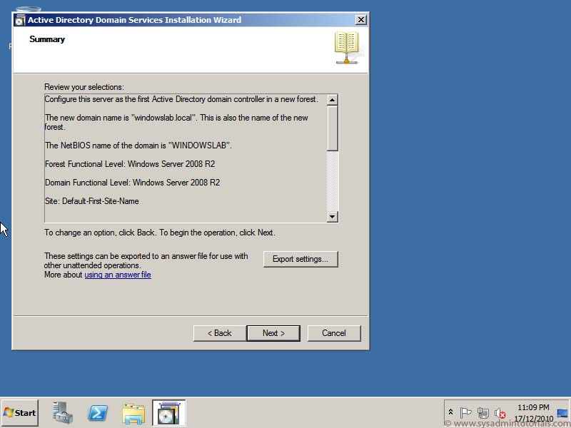 How to setup a Windows 2008 R2 Domain Controller 14 windows domain controller install setup How to setup a Windows 2008 R2 Domain Controller