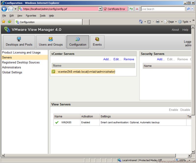 Configuring Vmware View 4 - Full HD Minimal Images for Desktop