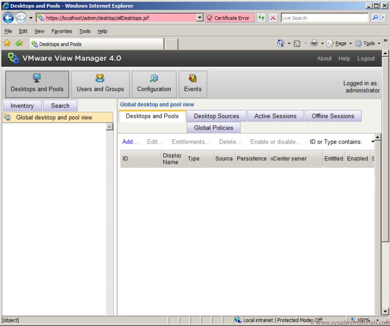Configuring Vmware View 4 - Best Minimal Images in Desktop