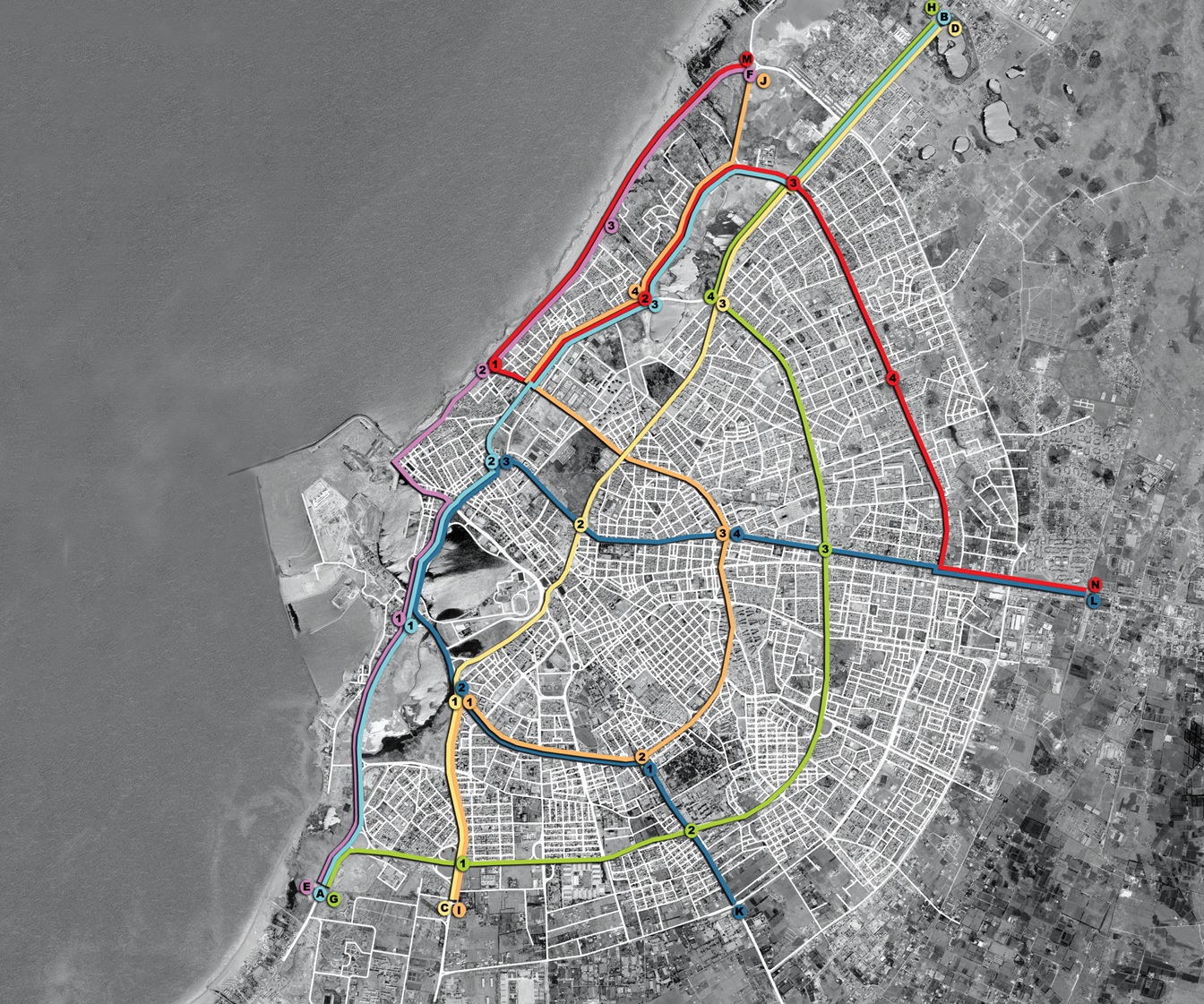Benghazi Map Systematica Benghazi Mobility Master Plan Public Transport Network 