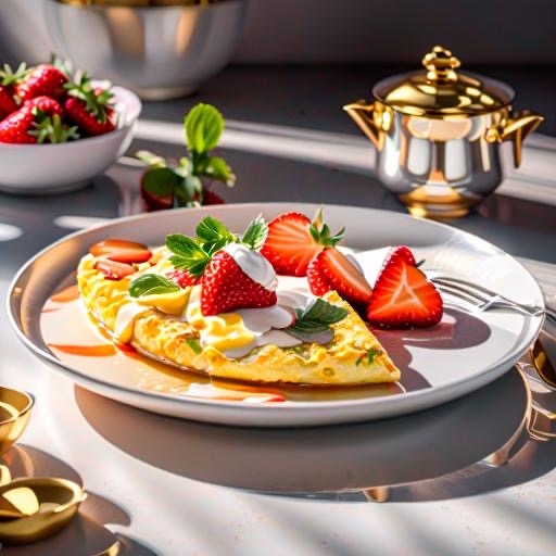Omlet z Truskawkami i Śmietanką
