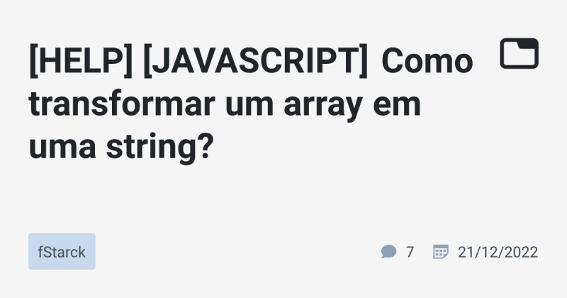 Help Javascript Como Transformar Um Array Em Uma String Fstarck - Desktop City Wallpapers for Desktop