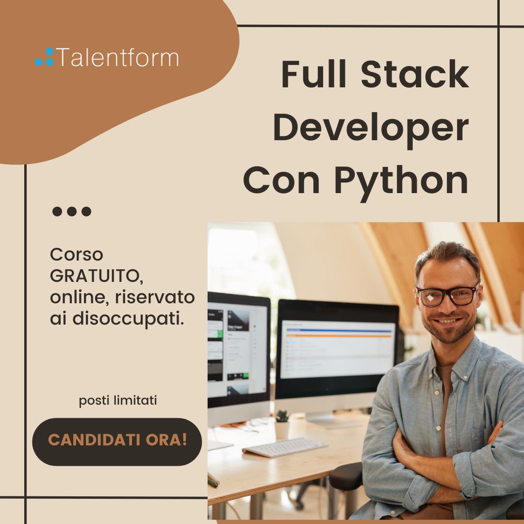Full Stack Developer con Python (corso GRATUITO a distanza, in aula virtuale), edizione del 03 ottobre 2023 11 Full Stack Developer Con Python4