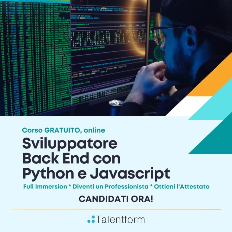 Sviluppatore Back End con Python e JavaScript (corso GRATUITO a distanza, in aula virtuale), edizione del 27 maggio 2025 16 Sviluppatore Back End con Python e javascript 3