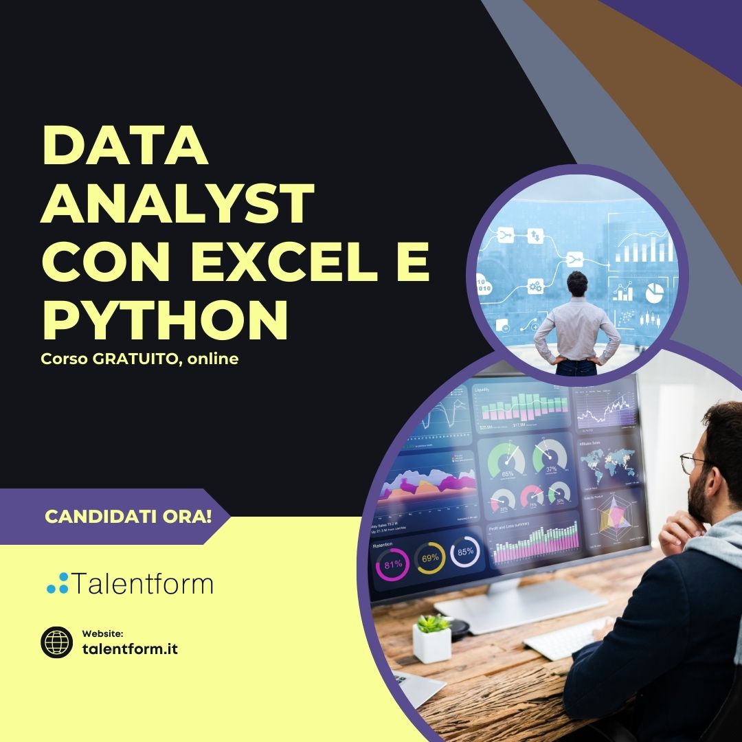 Data Analyst con Excel e Python 1080x1080 PER SITO