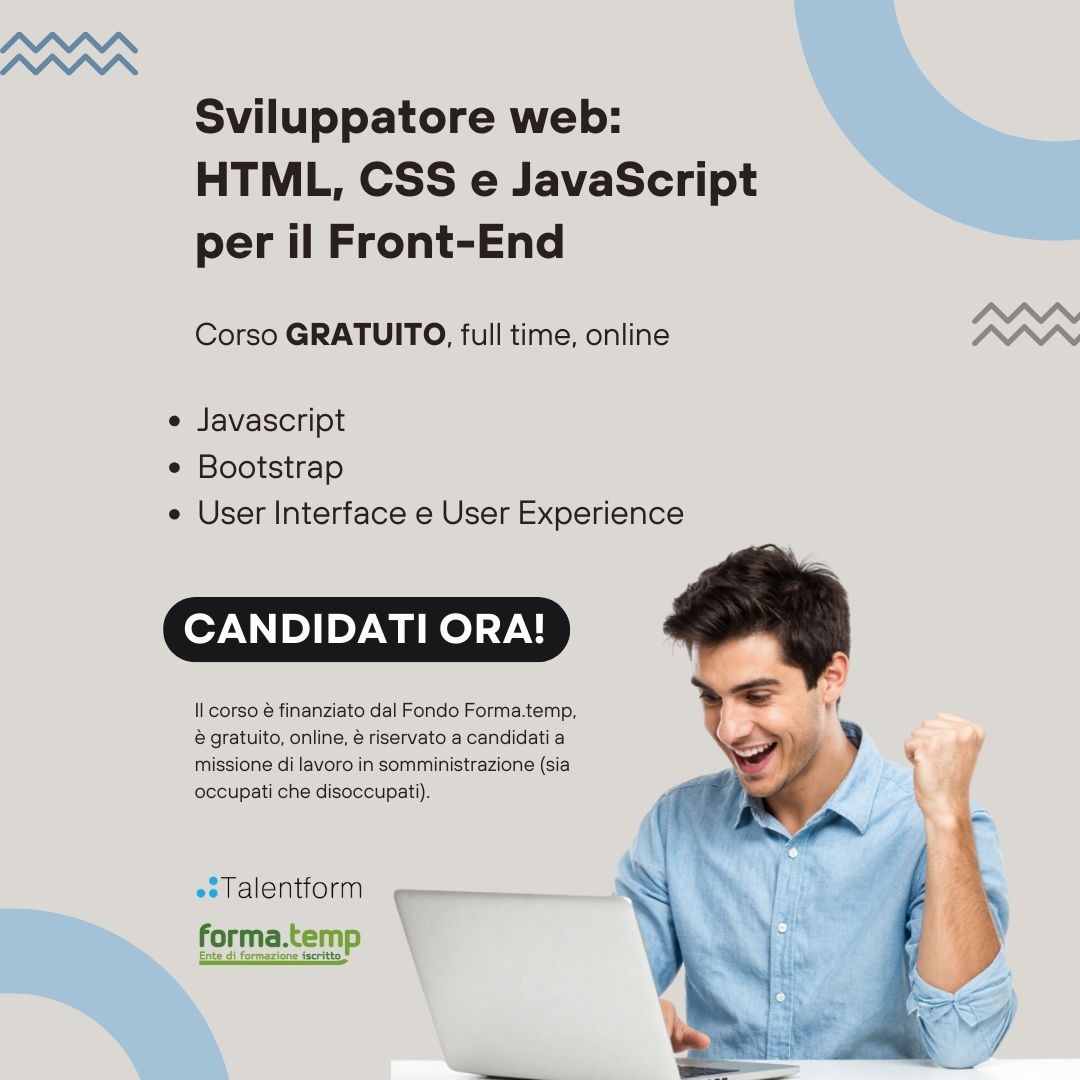 1080x1080 Sviluppatore web HTML CSS e JavaScript per il Front End
