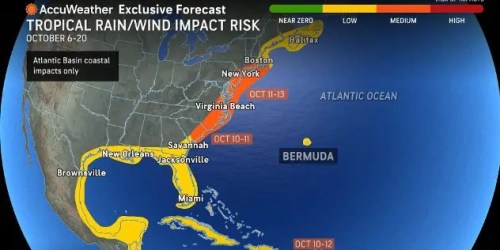 Developing Tropical Rainstorm Threatens U.S. East Coast With Wind, Rain, And Coastal Erosion