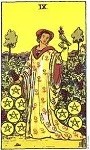 Nine of pentacles tarot card meanings