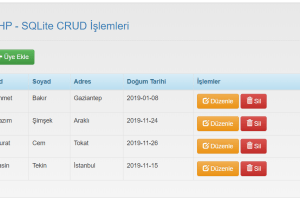 SQLite PHP CRUD Example