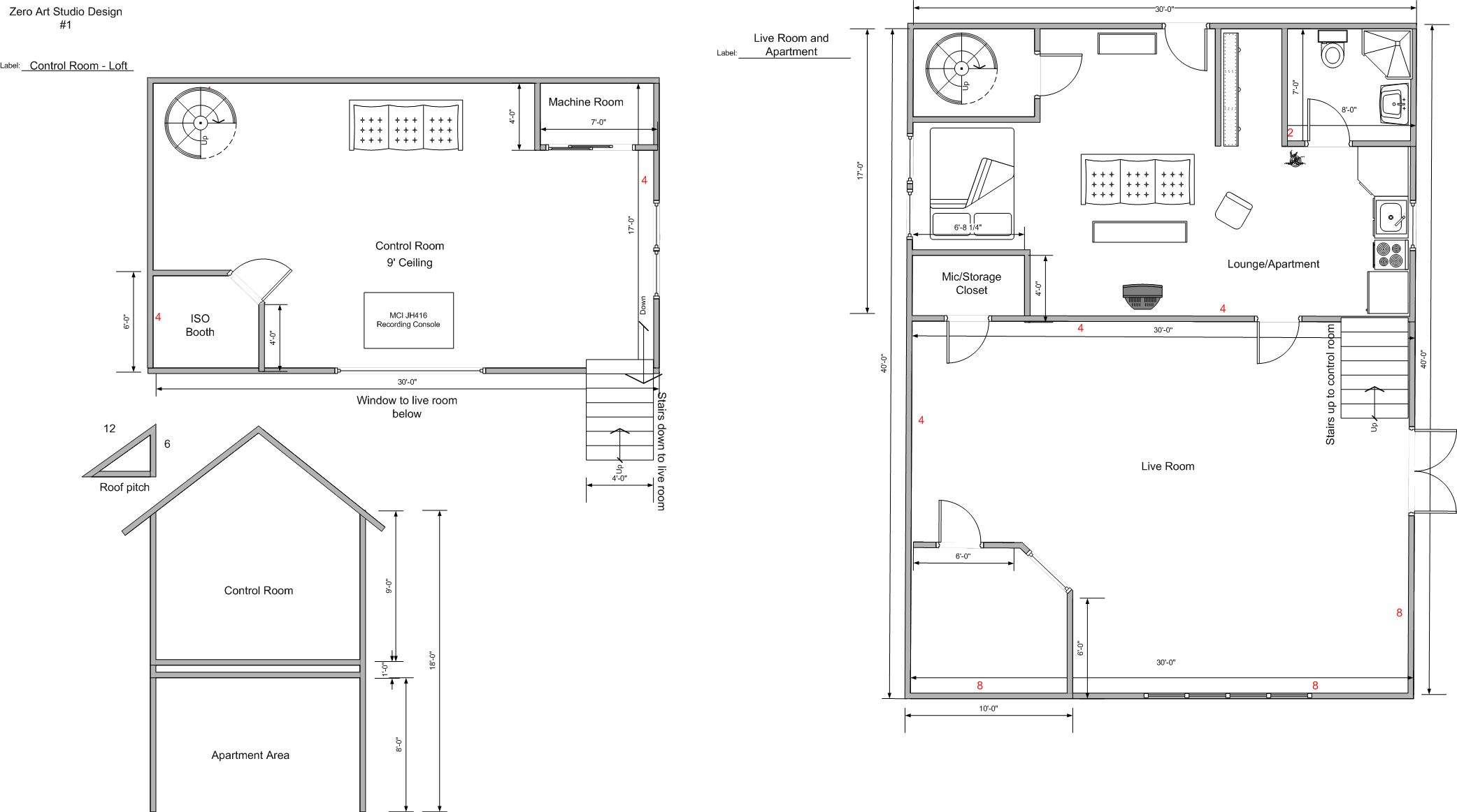 Artist studio design floor plans