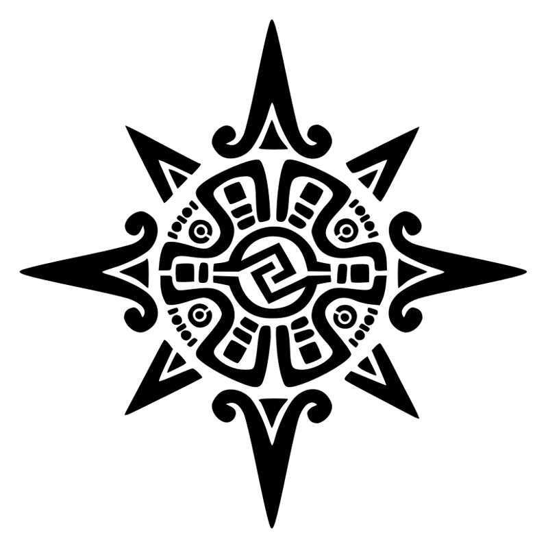 Tattoo Of Aztec Star, Sun, Union Tattoo - Custom Tattoo Designs On Tattootribes.com 800_x_800_png