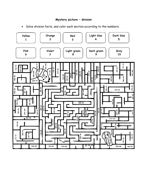 mystery mouse maze division puzzle
