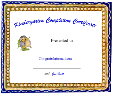 kindergarten completion certificate teacherplanetcom