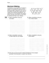 shapes and tessellations decision making printable 6th grade
