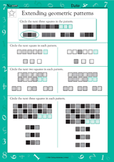 extending geometric patterns worksheet grade 2 teachervision