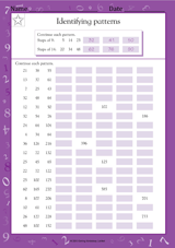 number sequences worksheets resources teachervision