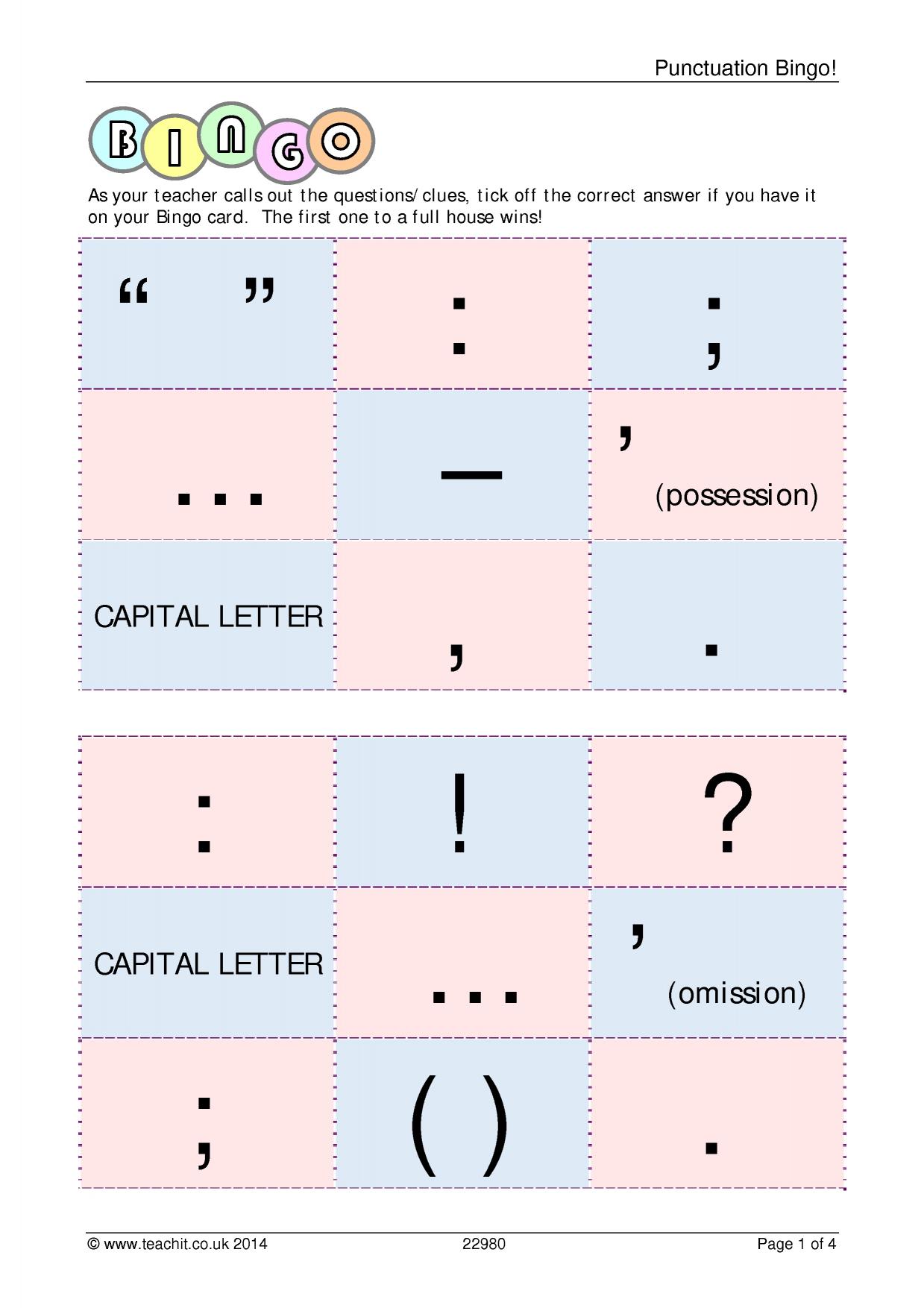 ks3 punctuation teachit english