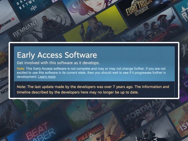 Steam Adds Warning Banner To Early Access Titles That Could Potentially Valve Early Access Warning Banner 640x480 