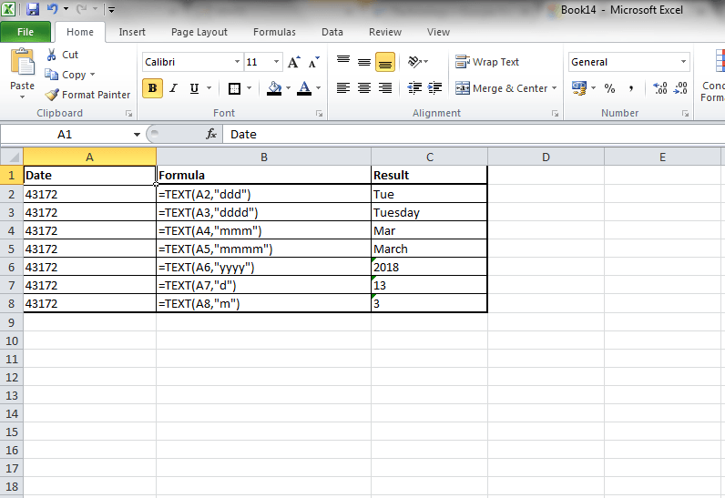 Apart from serial numbers, weekday function would also work with dates entered as: Excel Formula To Convert Date To Weekday Name Or Month Name Tech2touch