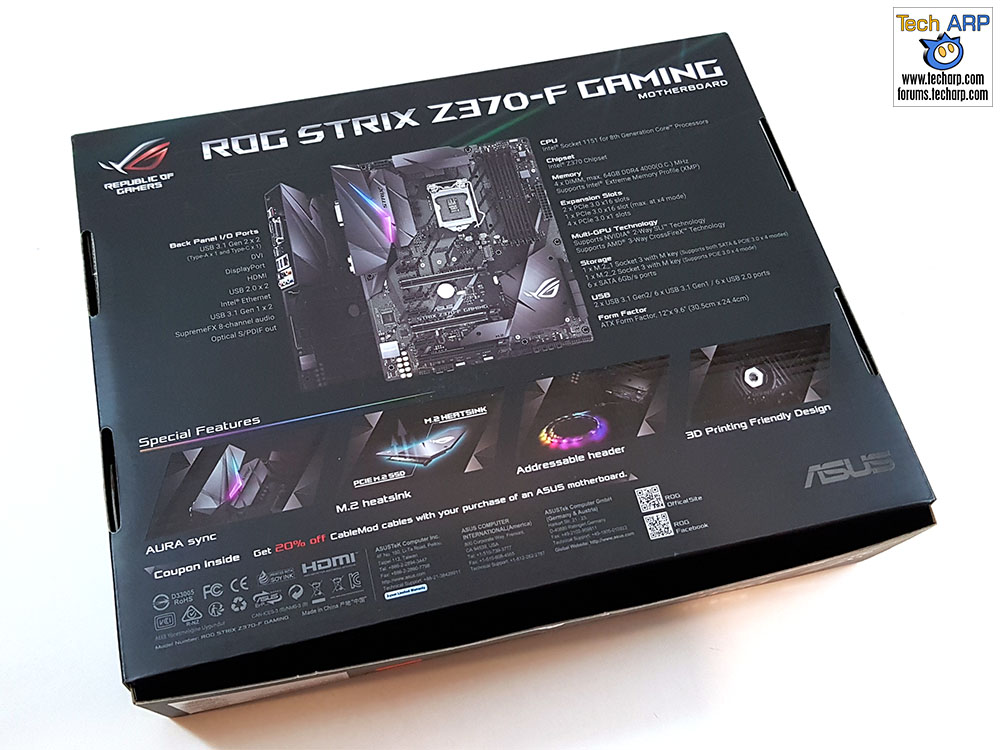 The ASUS ROG Strix Z370-F Gaming Motherboard Review | Tech ARP