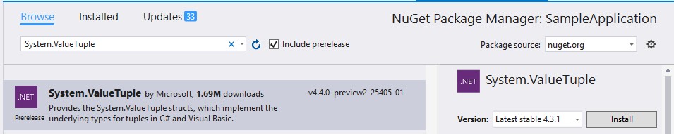 System.ValueTuple Nuget Package