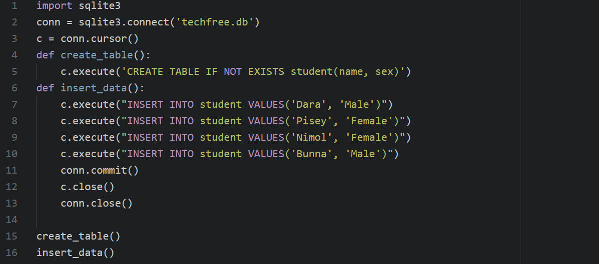 របៀបបង្កើត Sqlite ជាមួយភាសា Python