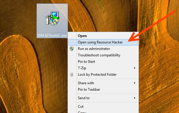 Open Target executable fine using Resource Hacker