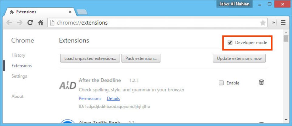 Enable developer mode