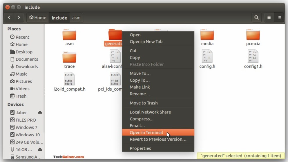 Open in Terminal from folder context