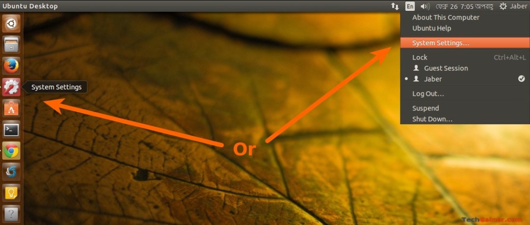 Access Ubuntu System Settings