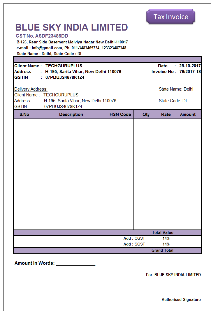 31 Awesome Invoice Format in Excel .xls file Download
