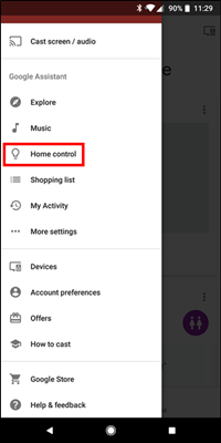 google home app home control