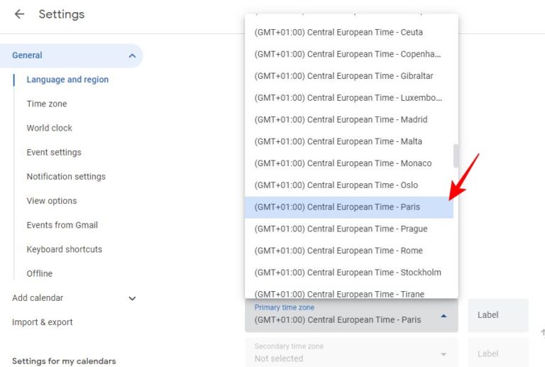 How to use multiple time zone on google calendar