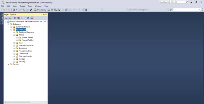 No user table is created as database is blank