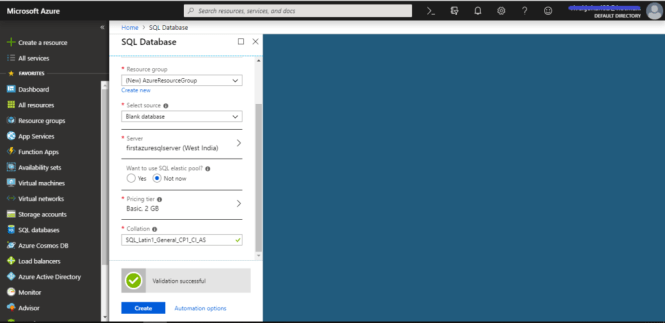 Validation of SQL Database Configuration settings