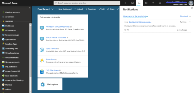Deploying Azure SQL database.