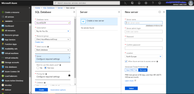 Selecting/Creating SQL Server