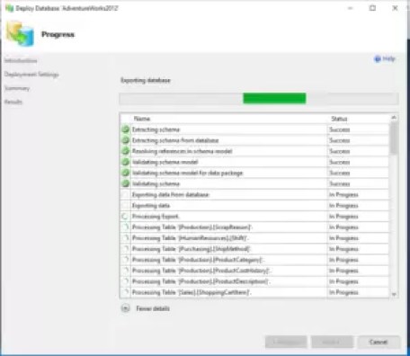 Deploying database on Azure Platform