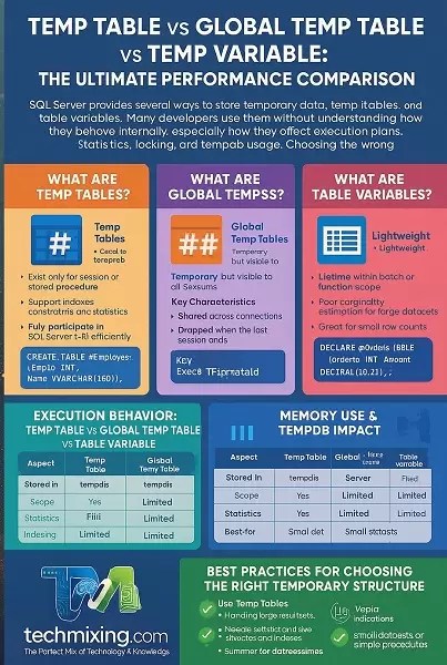 Temp Table Vs Global Temp Table Vs Temp Variable The Ultimate Performance Comparison