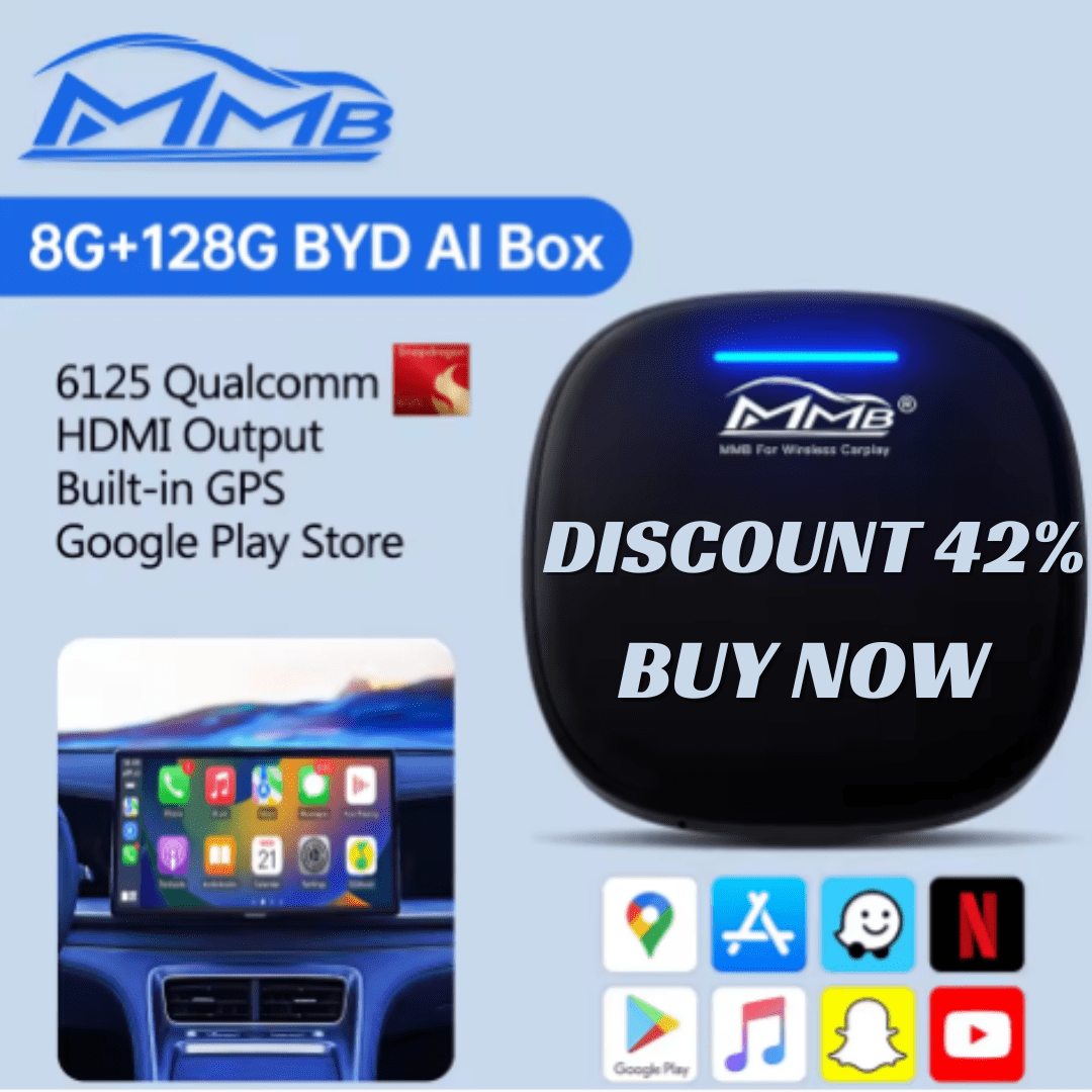2025 New MMB Wireless CarPlay AI Box Android Auto Android13 QCM6125 8-Cores Bluetooth 5.2 Auto Connection GPS Navigator for BYD (1)