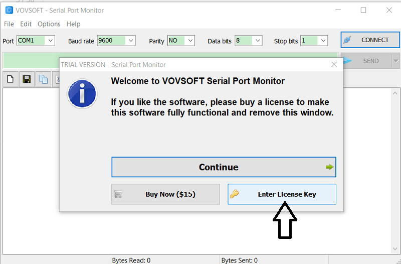 Vovsoft Serial Port Monitor Free License Reads and sends COM port data
