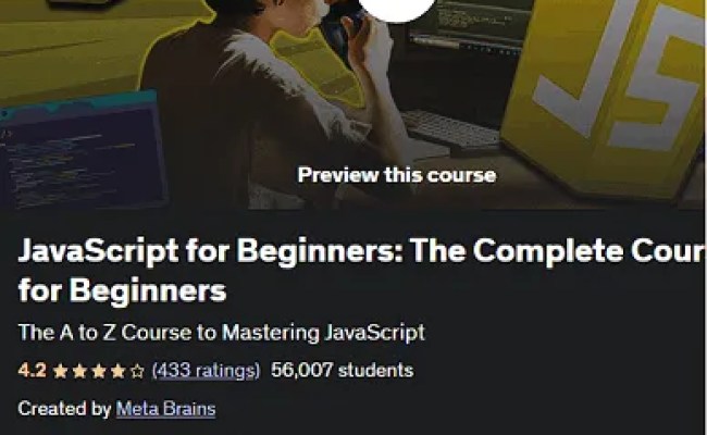 JavaScript For Beginners- Udemy Course Worth $54.99 For Free
