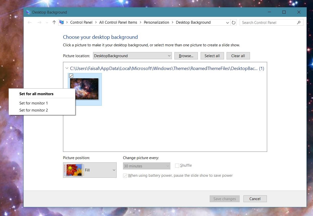 How to customize each monitor with a different wallpaper · open settings. Legen Sie Hintergrundbilder Auf Einem Dual Monitor In Windows 10 Fest Technobezz