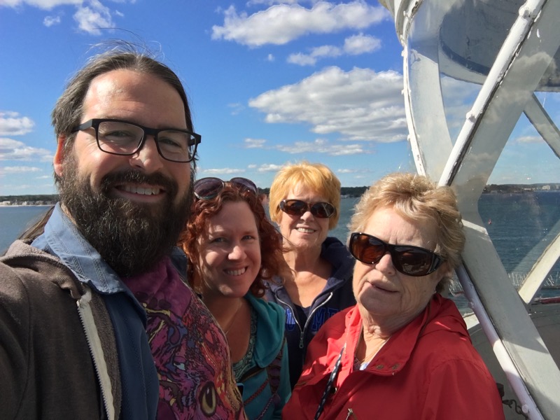 On top of Ledge Light with mom and aunt.