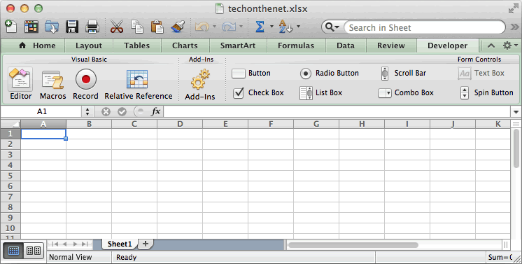 Go to the file tab. MS Excel 2011 for Mac: Display the Developer tab in the