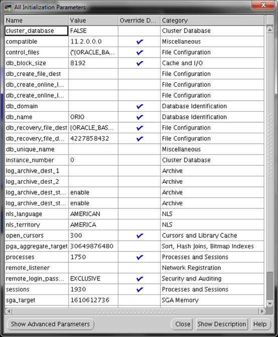 Database Configuration Assistant Screen