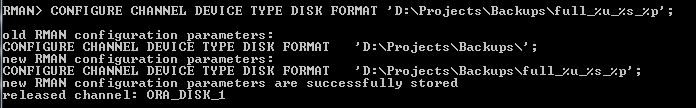 rman set backup destination