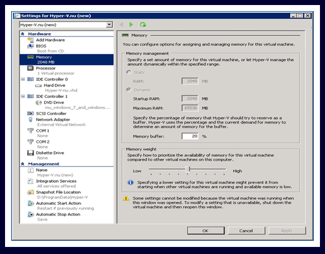 Hyper-V dynamic memory allocation managing allocation of dynamic memory in windows Server 2008 using Hyper-V