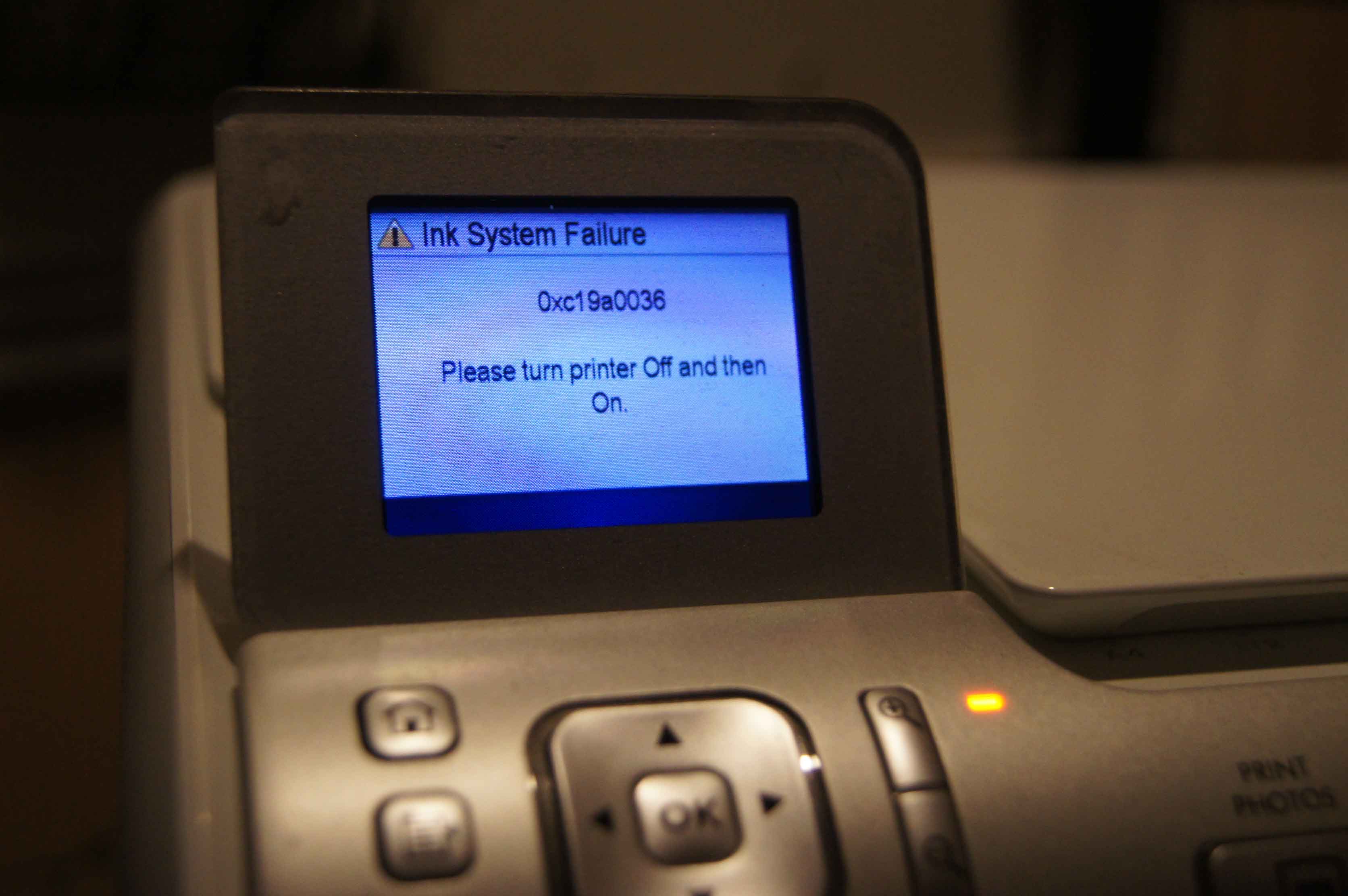 hp 6600 printer failure